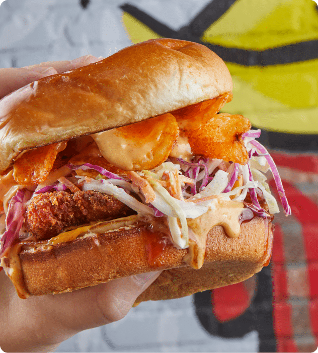 Handheld Bourbon Brown Sugar BBQ Sandwich
